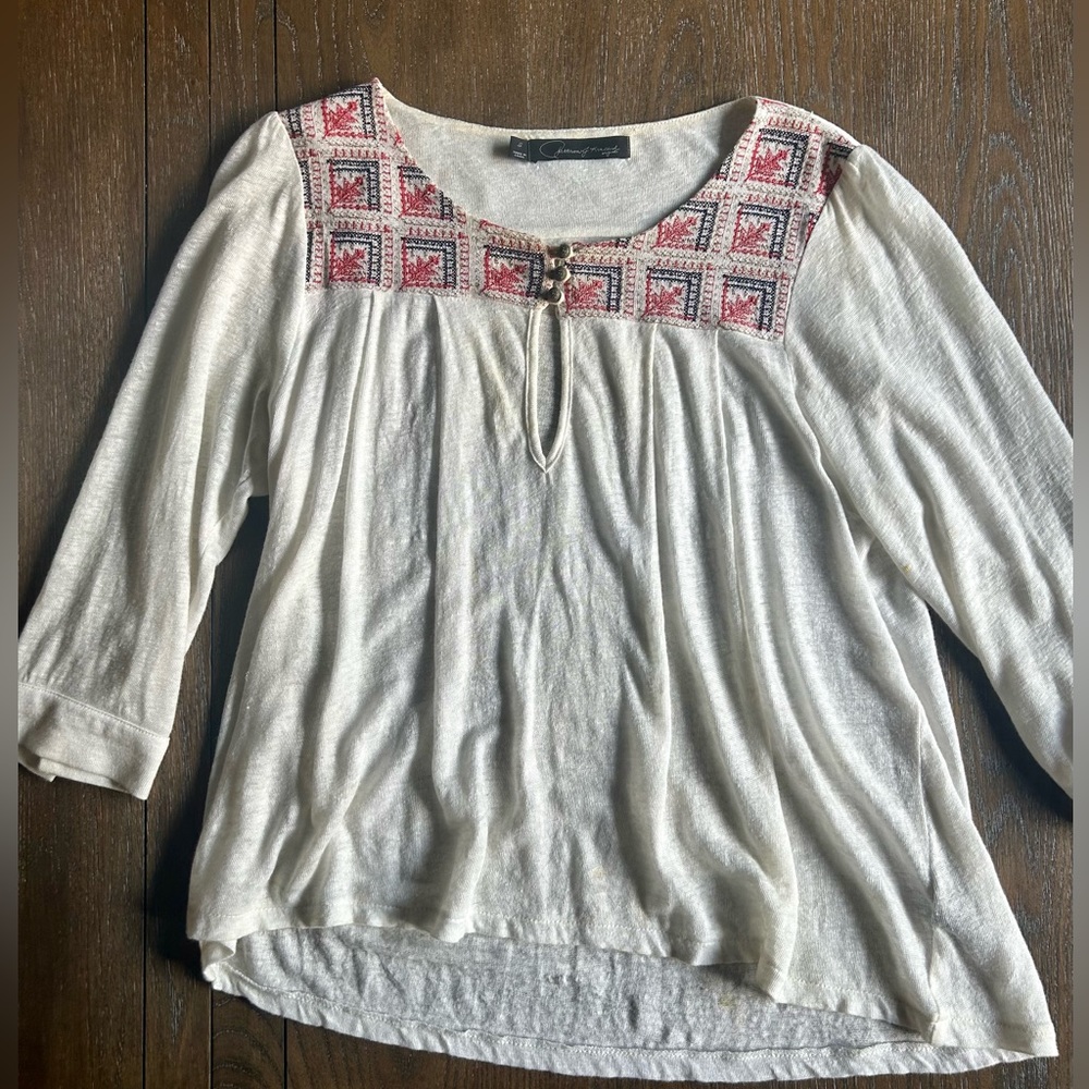 Patterson J Kincaid peasant blouse, flowy, feminine, demure!